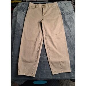 Democracy Womens Ab-solution Wide Leg Cropped Jeans Tan Khaki Size 6